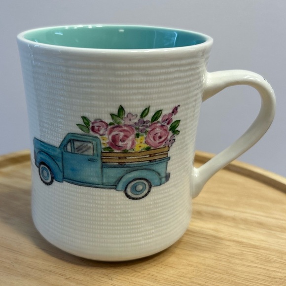 Sheffield Home Hello Spring Vintage Blue Truck 18 oz. Stoneware Coffee Mug Cup - Picture 1 of 5